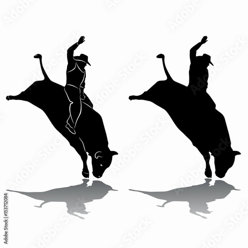 rodeo silhouette . vector drawing