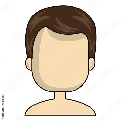 young man shirtless avatar character vector illustration design