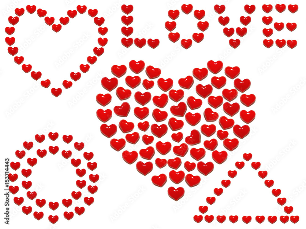 ハートの図形とLOVEの文字 合成 ハートの図形とLOVEの文字 合成