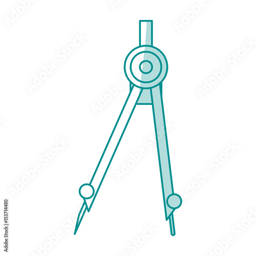 blue shading silhouette cartoon geometry compass icon vector illustration