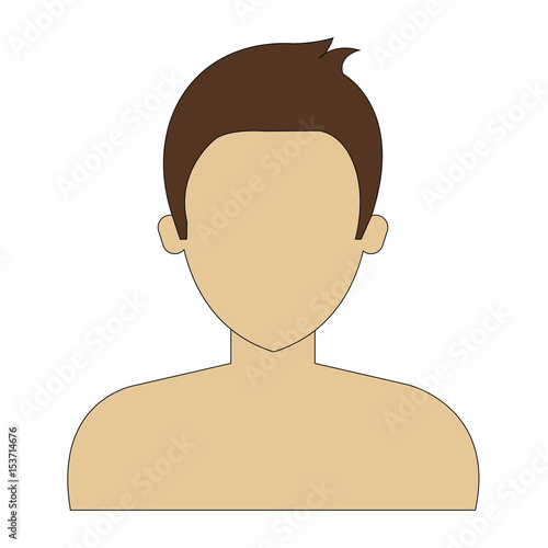 young man shirtless avatar character vector illustration design