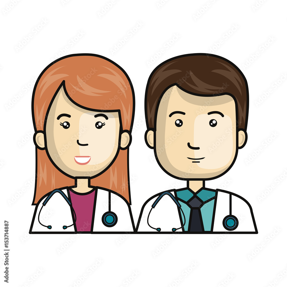 couple doctors avatars characters vector illustration design couple doctors avatars characters vector illustration design