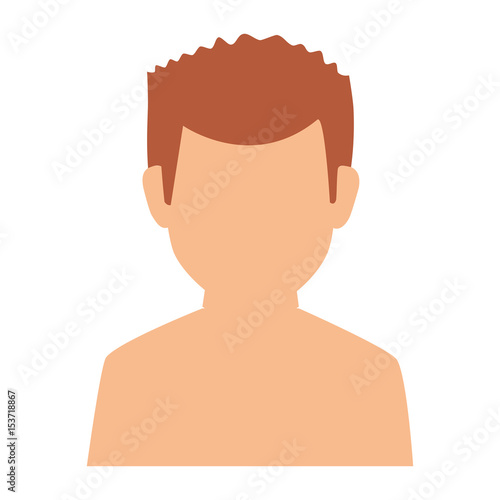 young man shirtless avatar character vector illustration design