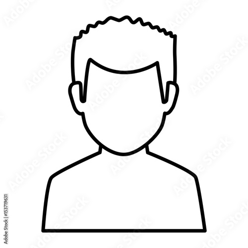 young man shirtless avatar character vector illustration design