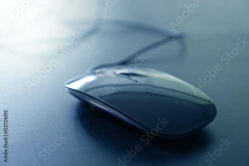 Computer mouse on the table  Soft focus