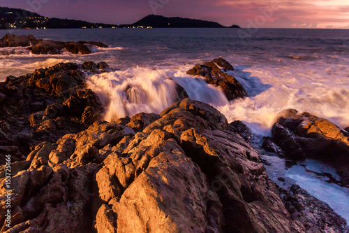 beautiful sunset on sea thailand.