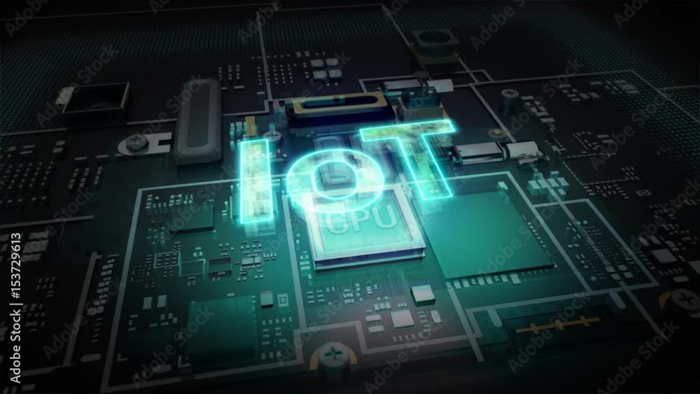Hologram typo 'IOT' on CPU chip circuit, grow artificial intelligence technology. Hologram typo 'IOT' on CPU chip circuit, grow artificial intelligence technology.