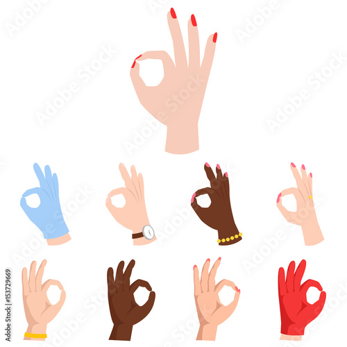 Ok hands success gesture okey yes agreement signal business human agree best approval vector.