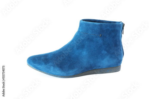 blue women's suede boot