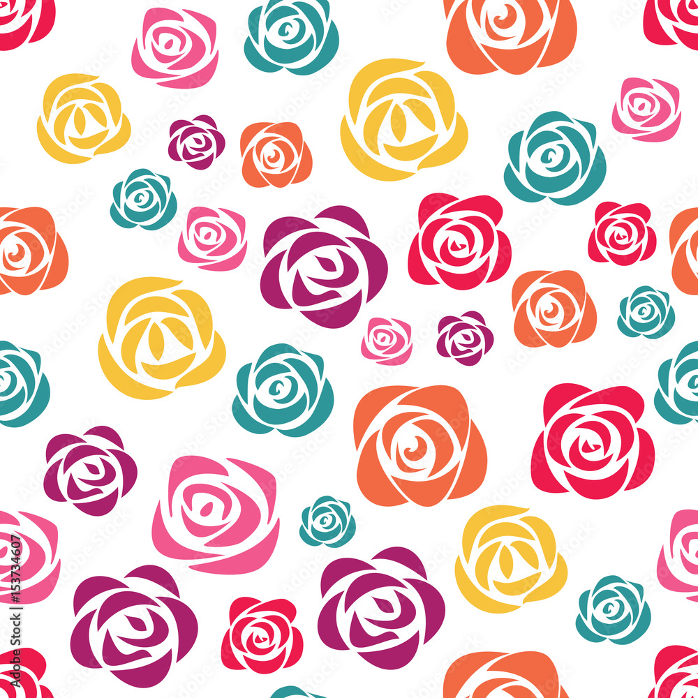Roses vector seamless pattern. Roses seamless pattern. Vector seamless pattern with roses Roses vector seamless pattern. Roses seamless pattern. Vector seamless pattern with roses