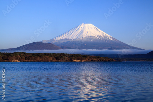 本栖湖から臨む富士山