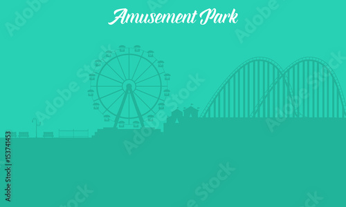 Silhouette of amusement park landscape