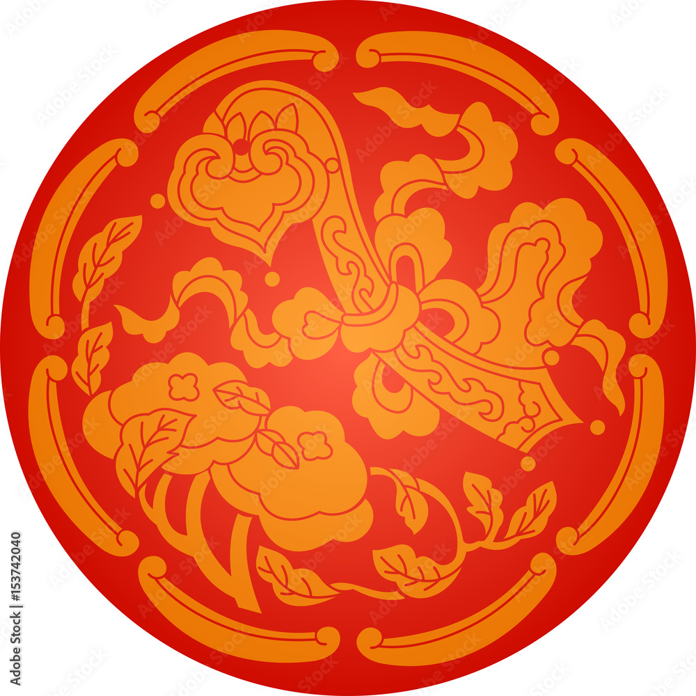 Chinese Traditional Flower Pattern, Cloudy Chinese Traditional Flower Pattern, Cloudy