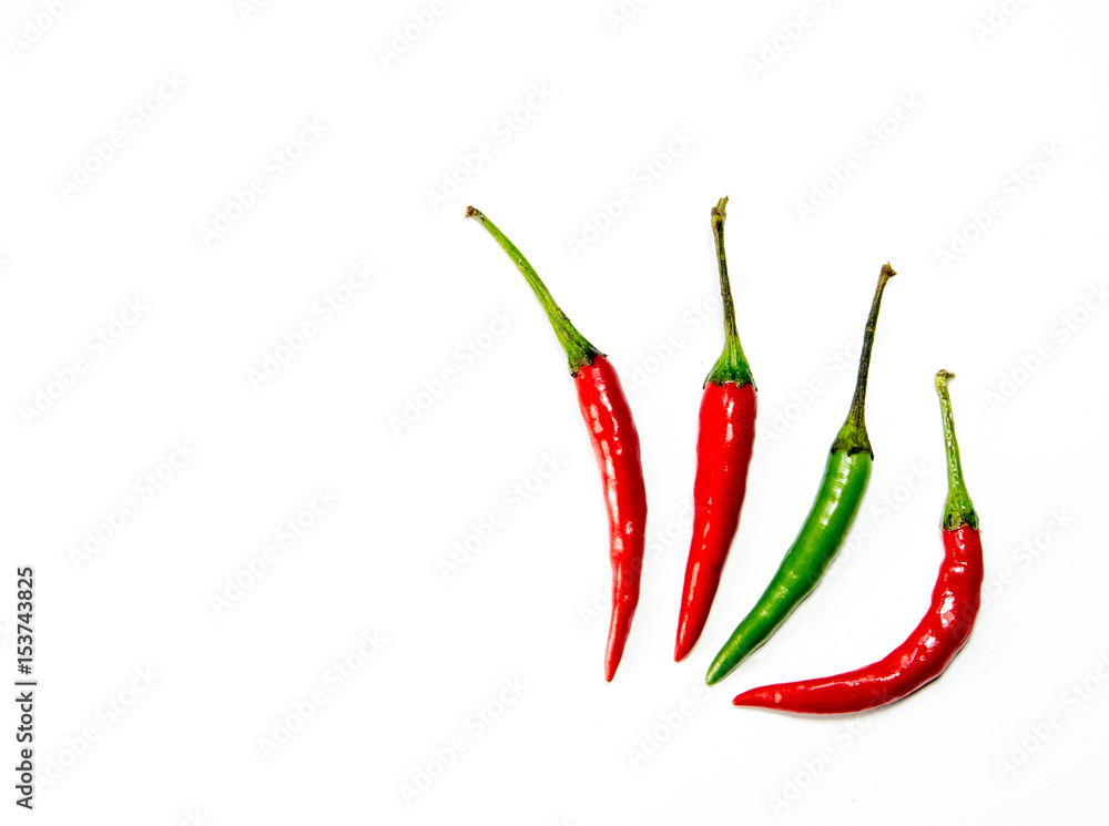 Fresh chili isolated on white background