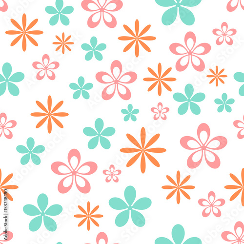 Flower seamless pattern. Seamless flower pattern. Seamless pattern with flowers. Vector illustration. Vector texture. Vector seamless pattern.