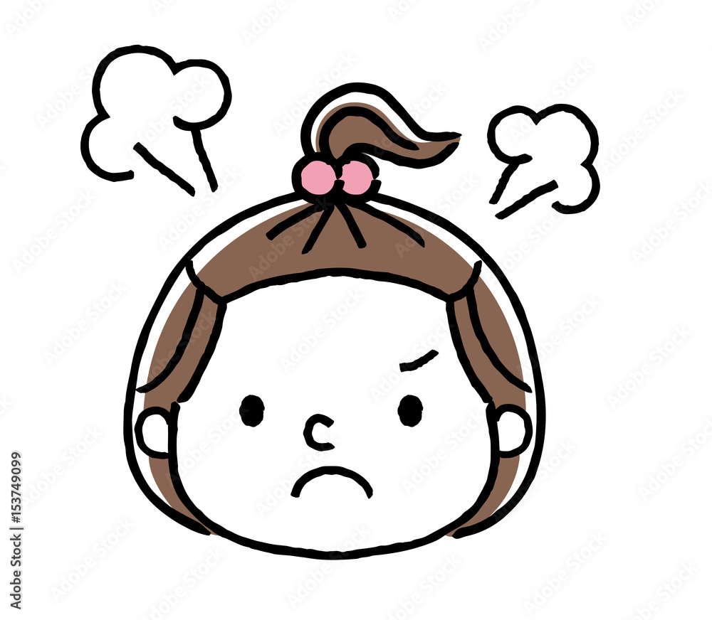 女の子の表情：怒る Stock Vector | Adobe Stock
