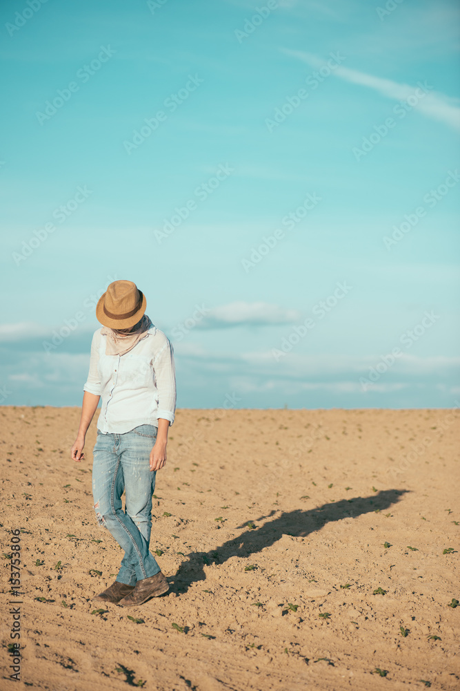 Young traveler woman outdoor