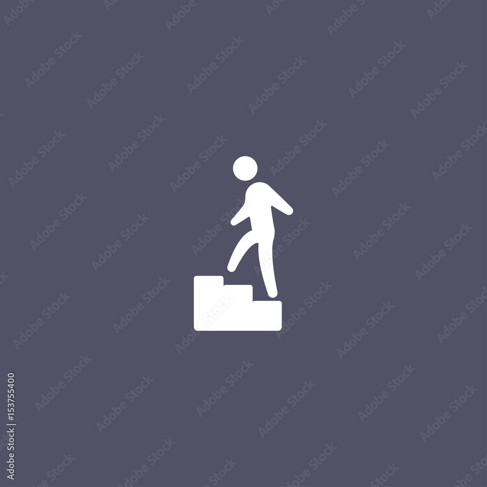 Man climbing stairs icon Man climbing stairs icon