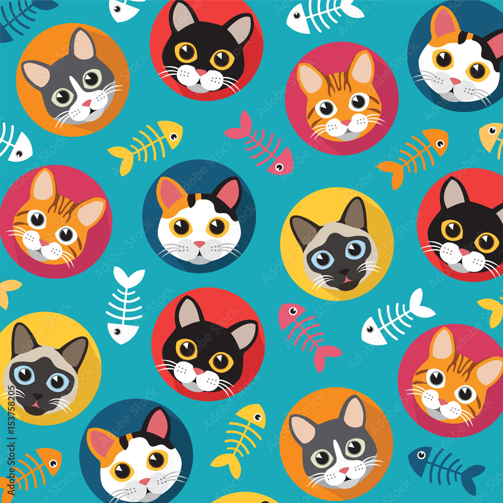 Cats and fishbone full color Cats and fishbone full color