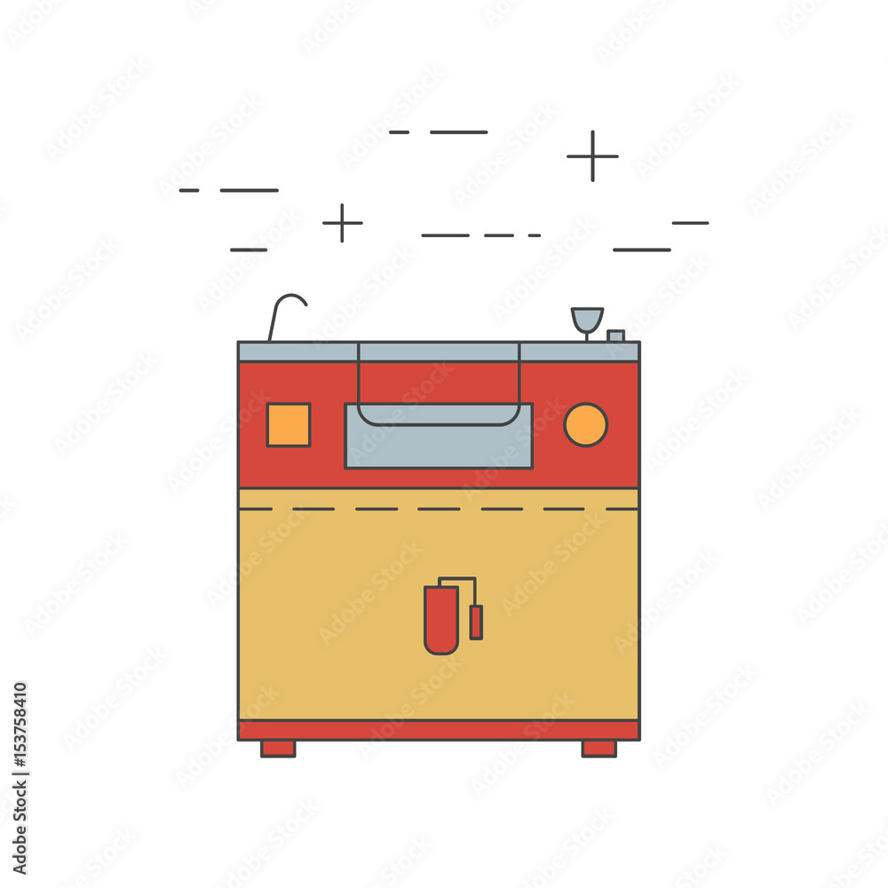 Tilting pan line icon isolated on a white background. Tilting pan line icon isolated on a white background.