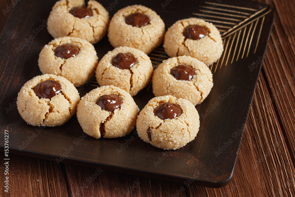 Fresh sugar cookies with chocolate Fresh sugar cookies with chocolate