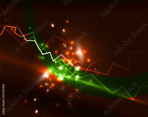 Neon lightning vector background