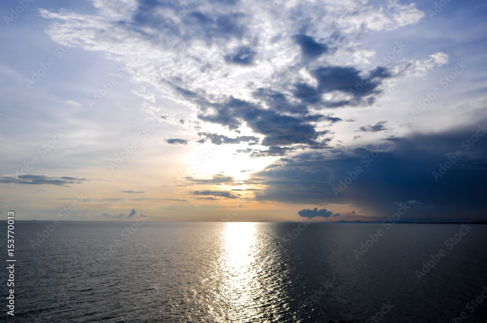 middle of the sea with beautiful sun set middle of the sea with beautiful sun set