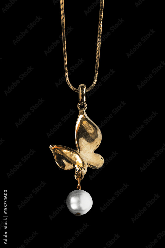 Golden necklace isolated Golden necklace isolated