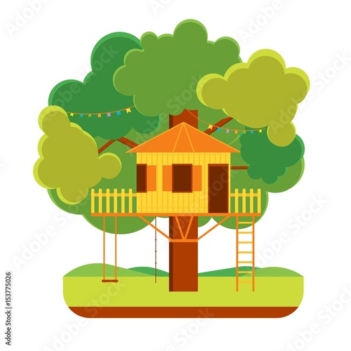 Cartoon Tree House. Vector