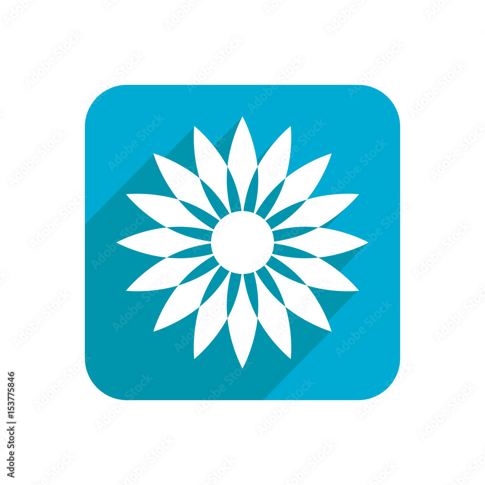 Flower, colored flat icon on a white background for design, logo. Vector illustration Flower, colored flat icon on a white background for design, logo. Vector illustration