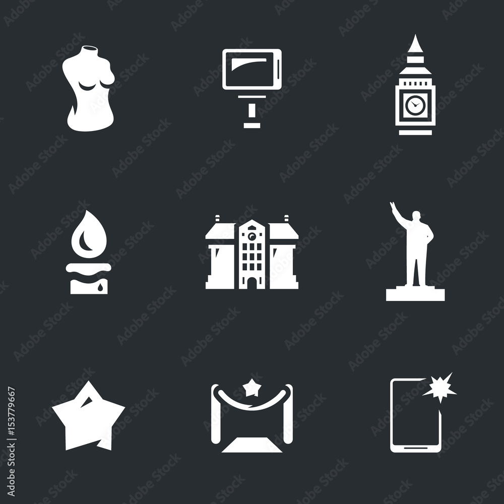 Vector Set of Wax figure show Icons. Vector Set of Wax figure show Icons.