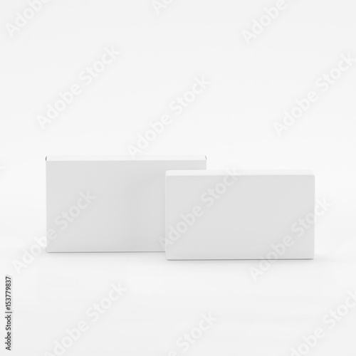Blank Soap & Box Packaging Mock-Up Template On Isolated White Background, Ready For Your Design And Presentation, 3D Illustration
