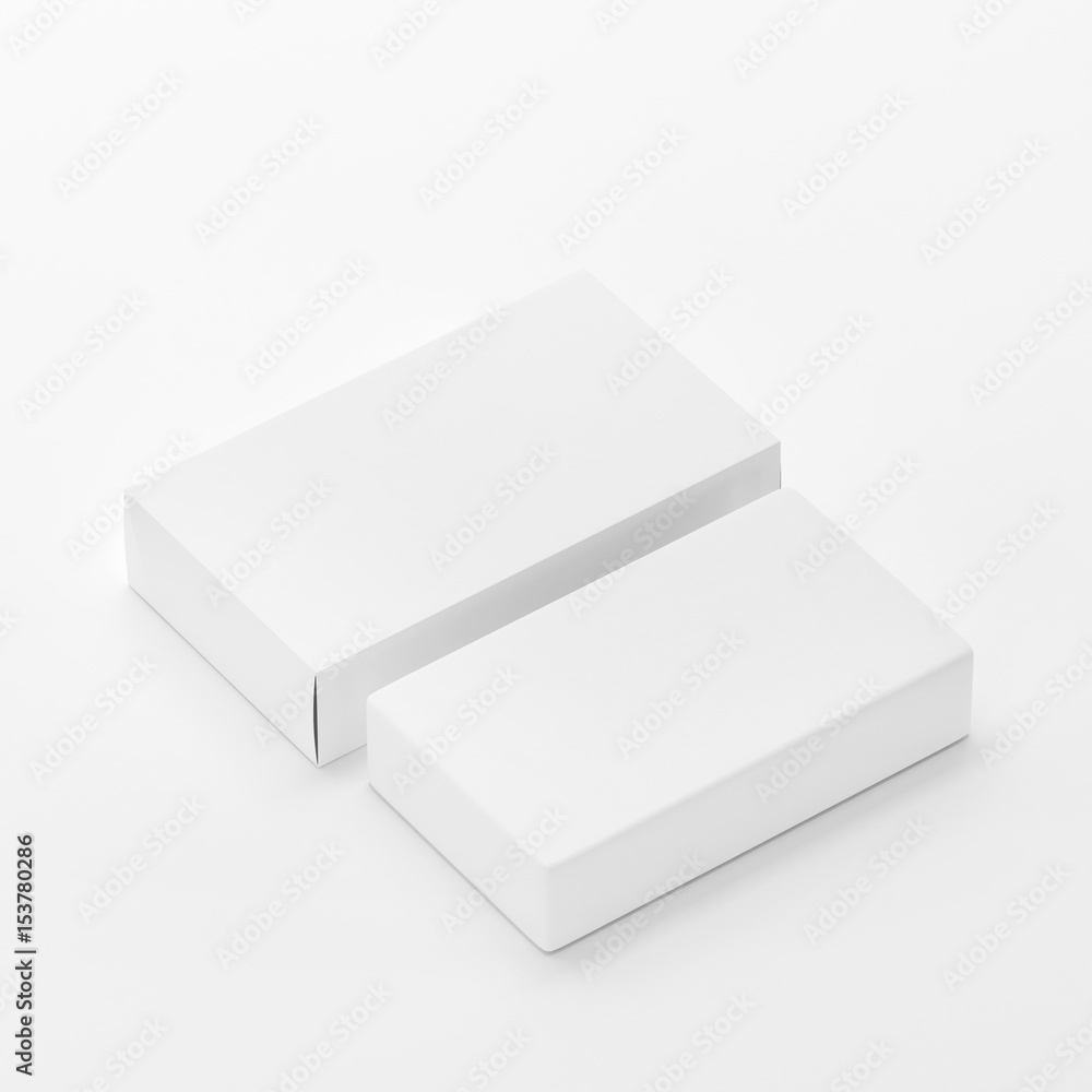 Blank Soap & Box Packaging Mock-Up Template On Isolated White Background, Ready For Your Design And Presentation, 3D Illustration Blank Soap & Box Packaging Mock-Up Template On Isolated White Background, Ready For Your Design And Presentation, 3D Illustration
