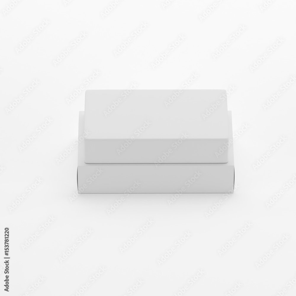 Blank Soap & Box Packaging Mock-Up Template On Isolated White Background, Ready For Your Design And Presentation, 3D Illustration Blank Soap & Box Packaging Mock-Up Template On Isolated White Background, Ready For Your Design And Presentation, 3D Illustration
