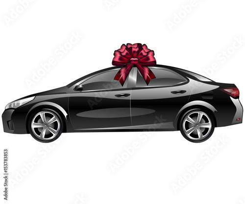 Car with a bow as a gift