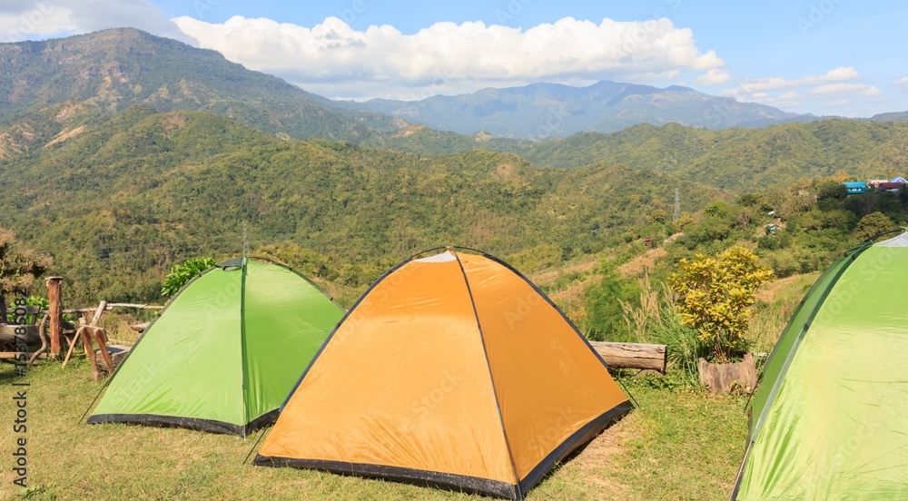 Tents for camping on the mountain.