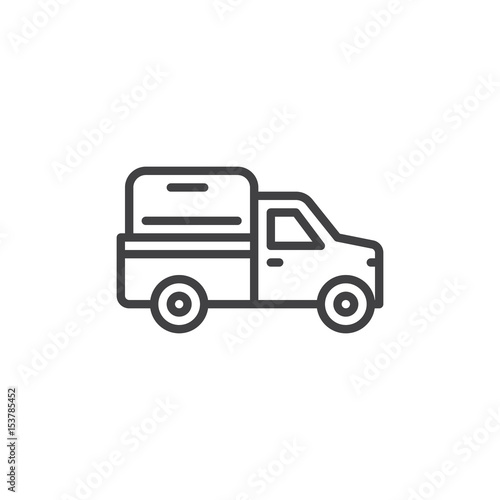 Wallpaper Mural Pickup truck line icon, outline vector sign, linear style pictogram isolated on white. Symbol, logo illustration. Editable stroke. Pixel perfect Torontodigital.ca