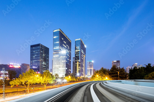 empty road with modern buildings © zhu difeng