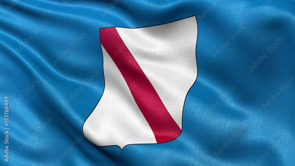 Seamless loop of Campania, the regional flag in Italy waving in the wind.