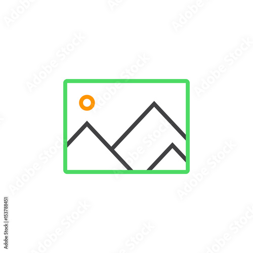 image line icon, picture outline vector logo illustration, linear pictogram isolated on white