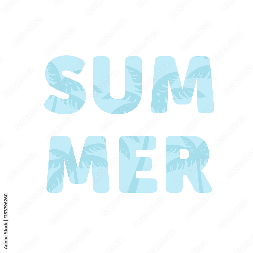 Summer poster with palm trees on background Summer poster with palm trees on background