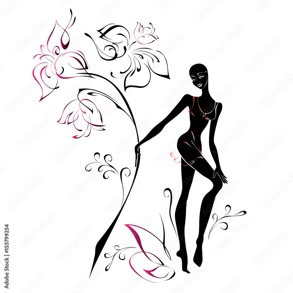 beautiful girl 8. a slender girl stands next to flowers beautiful girl 8. a slender girl stands next to flowers