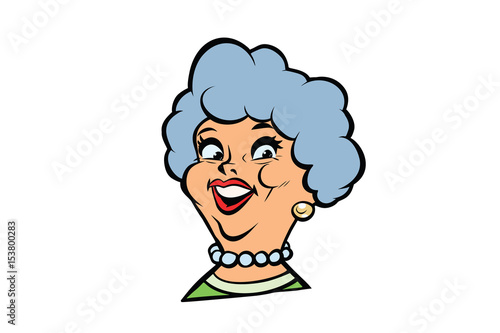 Funny adult woman fashionable grandmother portrait