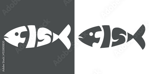 Logotipo FISH gris y blanco