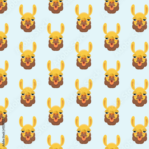 Seamless pattern, alpaca art background design for fabric and decor.
