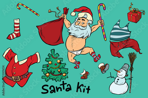 kit undressed funny Santa and Christmas items