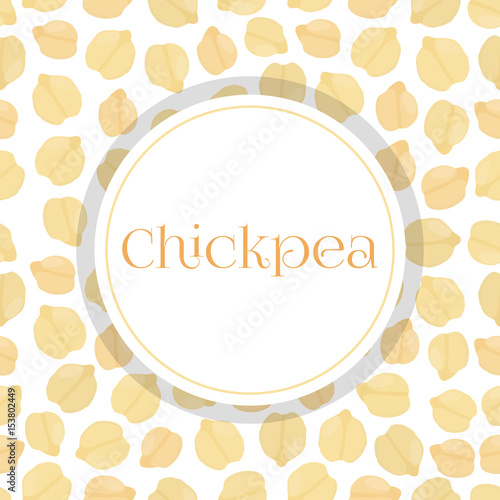 Seamless pattern of chickpea, Bengal gram, chick peas. Flat style.