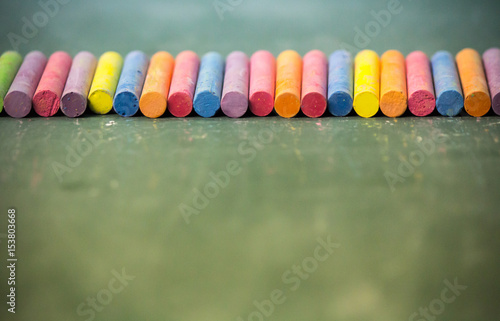 chalkboard and colorful chalk background