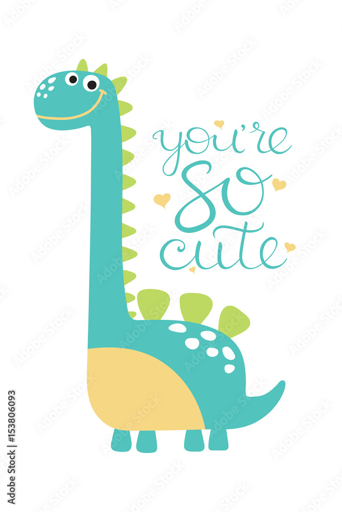Fototapeta premium Cute dino illustration