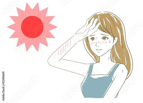 夏の太陽　日焼け